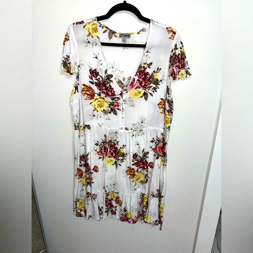 Floral V-Neck Button-Down Dress